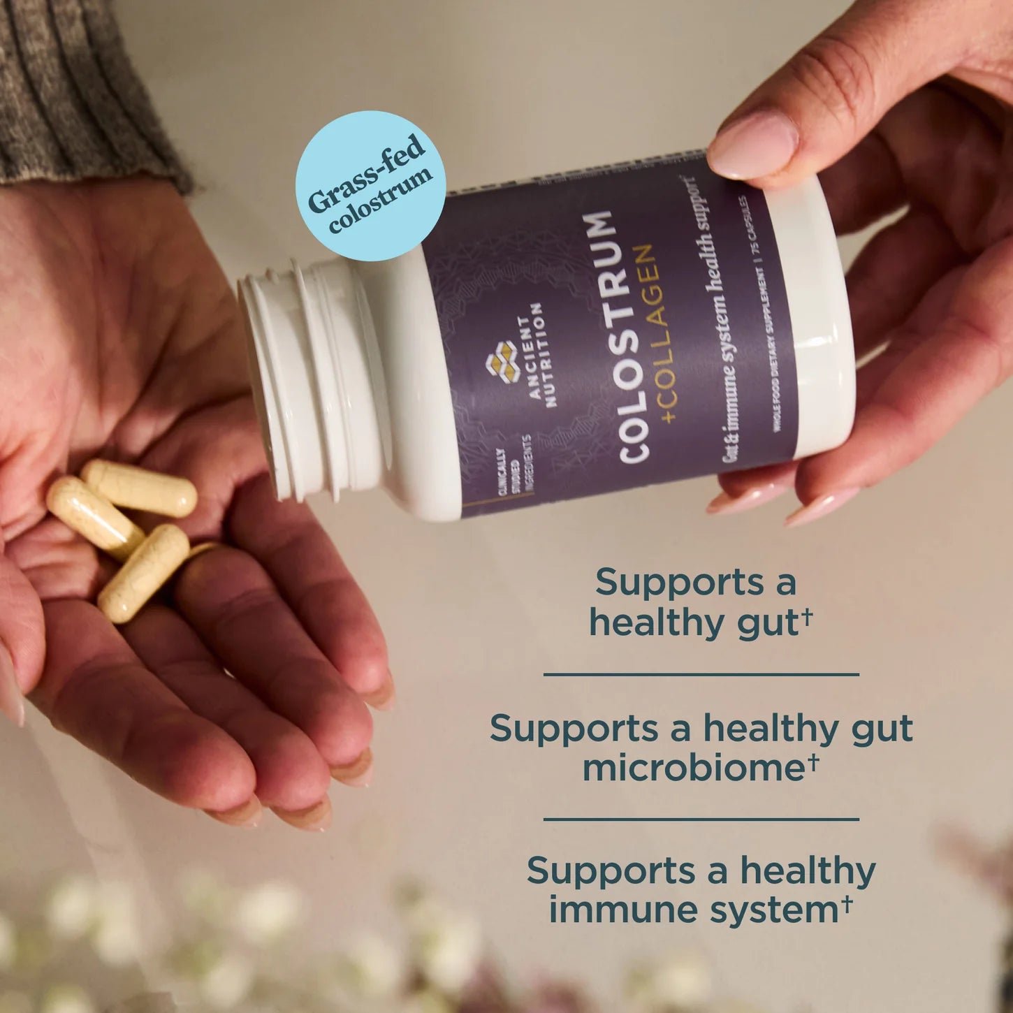 Ancient Nutrition® Colostrum + Collagen Capsules