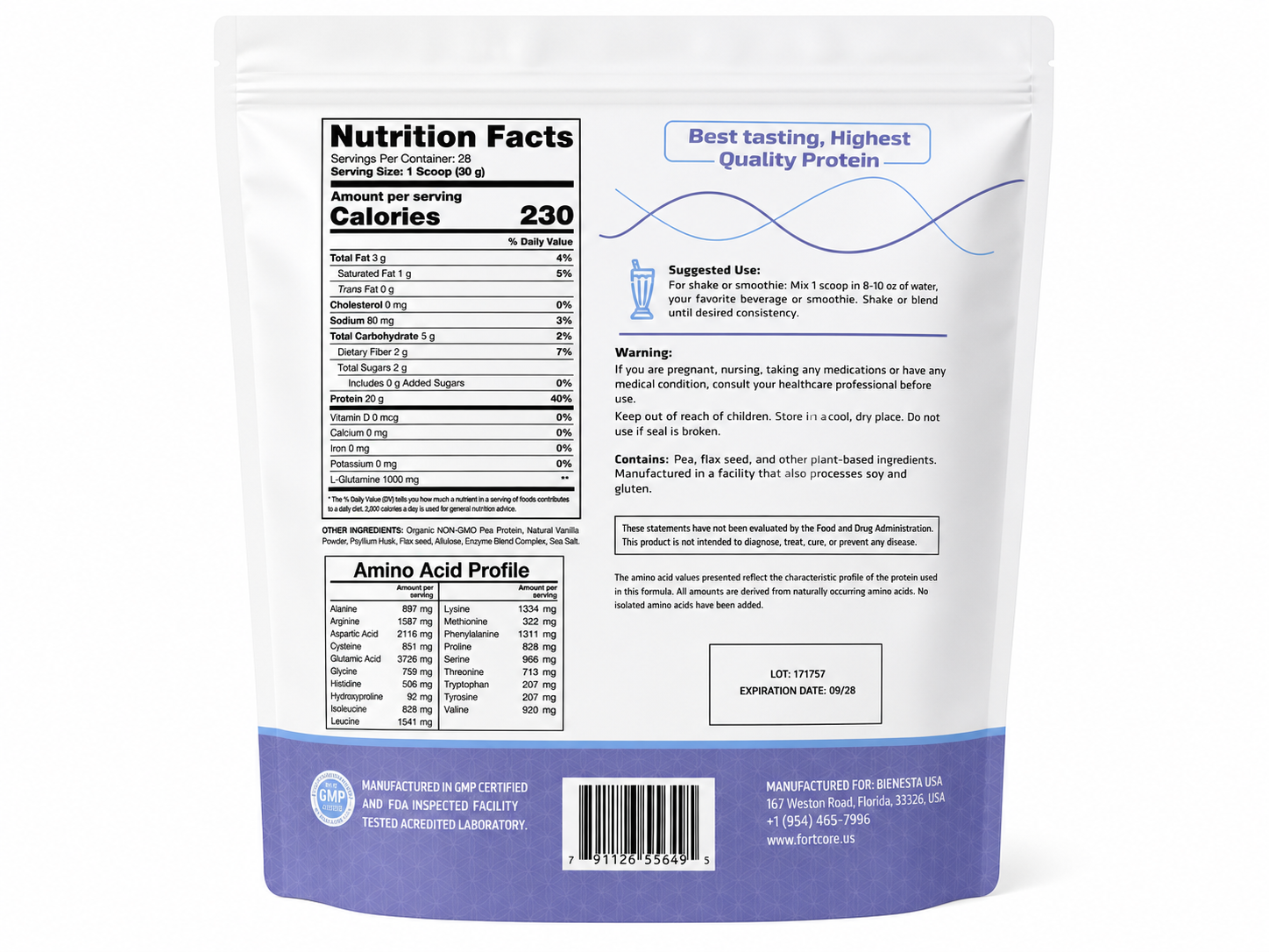 Plant-Based Protein – Vanilla (FortCore)