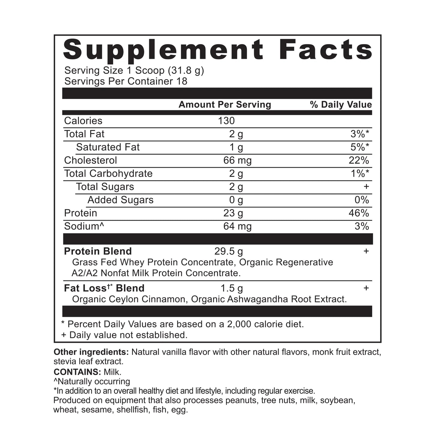 Ancient Nutrition® Whey Protein + Fat Loss Cinnamon Vanilla